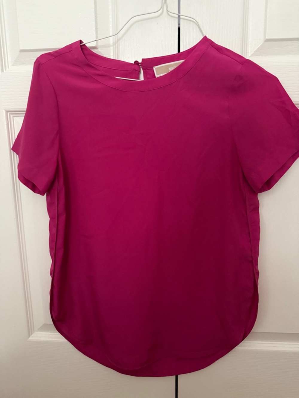 Michael Kors Fuchsia Short-Sleeve Crewneck Blouse